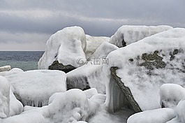 雪,冬天,水域