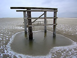 北海,落潮,冬天