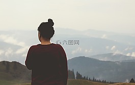 女孩,尋找,思維