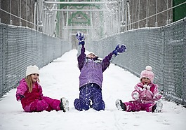 女孩,雪,播放