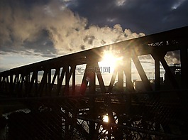 橋,天空,云