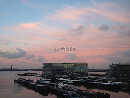 阿姆斯特丹,ij,日落