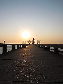 碼頭,防波堤,燈塔