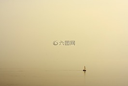 霧,船舶,黃色