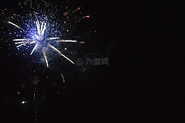 新年,烟花,蓝色