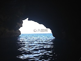 海,自然,洞穴