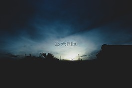 日落,天空,黃昏