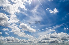 天空,藍(lán)色,云