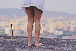 連衣裙,腿,女孩