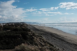 海灘,沙,岸