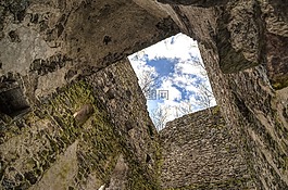 廢墟,城堡,眼