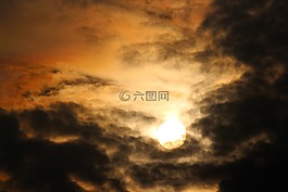 太陽,云,天空