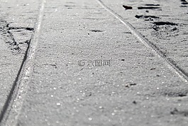 雪,雪橇軌跡,幻燈片