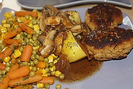 蔬菜,肉圆,炒