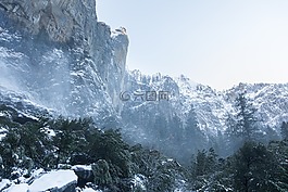 山,冬季,雪