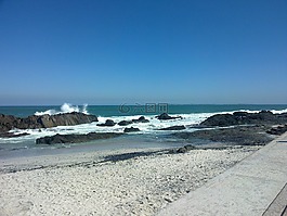 藍(lán)色的天空,海灘,開普敦