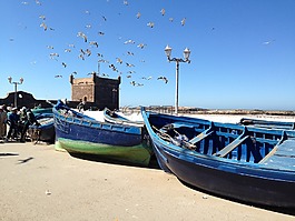 小船,捕魚,藍(lán)色