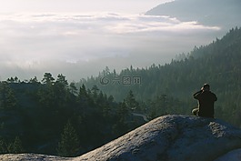 徒步旅行,家伙,男子