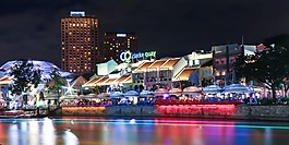 克拉码头,新加坡,夜