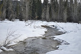 河,雪,冬天