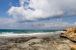 巖質海岸,天空,云