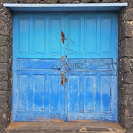蘭薩羅特島,門,藍(lán)色