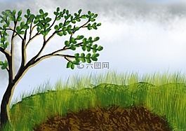 自然,草,樹