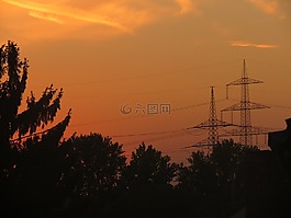 余輝,日落,傍晚的天空