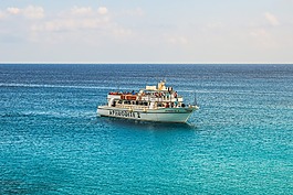 游船,海,地平線