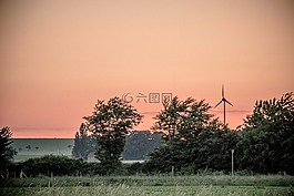 景觀,日出,日落