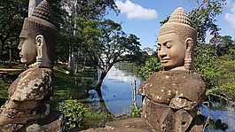 吳哥,雕塑,景觀