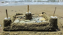 城堡,沙,海滩