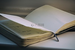 筆記本,頁面,打開
