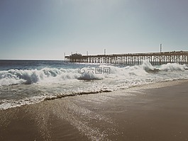 海灘,碼頭,海洋