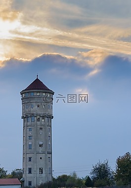 水塔,高,天空