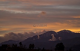 日落,山,景區(qū)