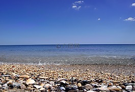 海灘,鵝卵石,海