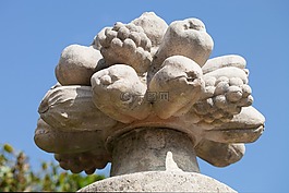雕塑,水果,石
