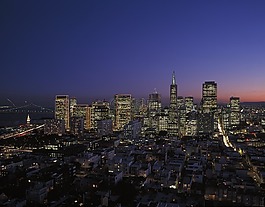 市容,舊金山,黃昏