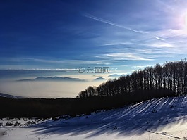 雪,天空,冬天