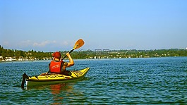 皮艇,湖,水