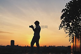 人,摄影师,侧影