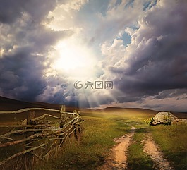 幻想,景觀,山