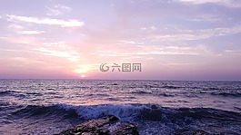 海灘,日落,銀