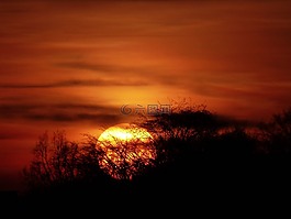 日落,太陽,abendstimmung