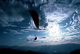 滑翔傘,降落傘,天空