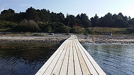 木橋,沙灘,vollerup海灘