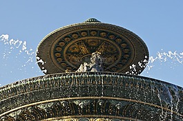 噴泉,水,雕塑
