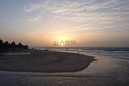 太陽,海,日落
