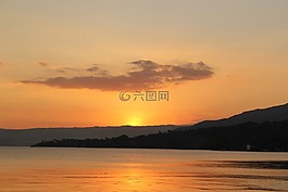日落,云,自然